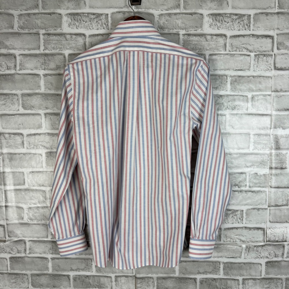 Brooks Brothers XS Regular Non-Iron Stretch Striped Button Down Shirt Red Blue - Picture 4 of 7